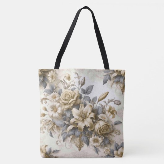 Tote Bag Perfection florale Jaune antique (Devant)