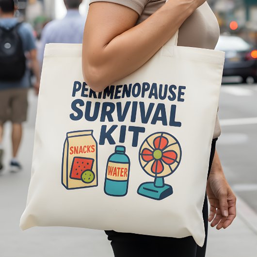Tote Bag Perimenopause Survival Kit – Funny Tote for Snacks