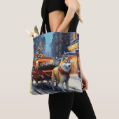 Tote Bag Période de fêtes d'Akita de Noël (De près)