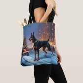Tote Bag Période de fêtes de Noël Doberman (De près)