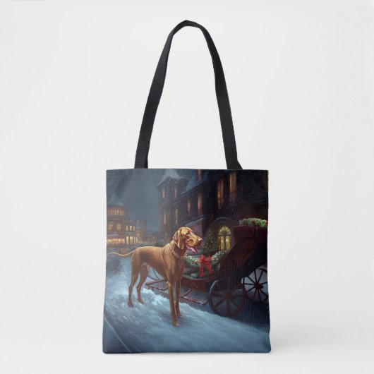 Tote Bag Période de fêtes de Noël du Vizsla (Devant)