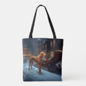 Tote Bag Période de fêtes de Noël du Vizsla (Dos)