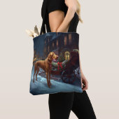 Tote Bag Période de fêtes de Noël du Vizsla (De près)