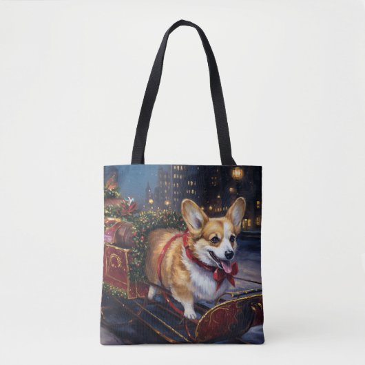 Tote Bag Période festive de Noël Corgi (Devant)