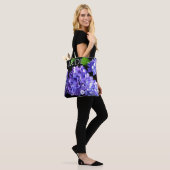 Tote Bag Périwinkel hydrangeas violet bleu fleur floral (Sur le modèle)