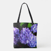 Tote Bag Périwinkel hydrangeas violet fleurs bleu pour Tant (Dos)