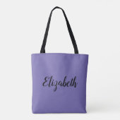 Tote Bag Periwinkle Blue Ajouter votre propre nom Calligrap (Dos)