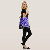 Tote Bag Périwinkle hydrangeas violet bleu fleurs Mariée (Sur le modèle)
