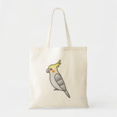 Tote Bag Perle Dessin Animé Perruche Oiseau (Devant)