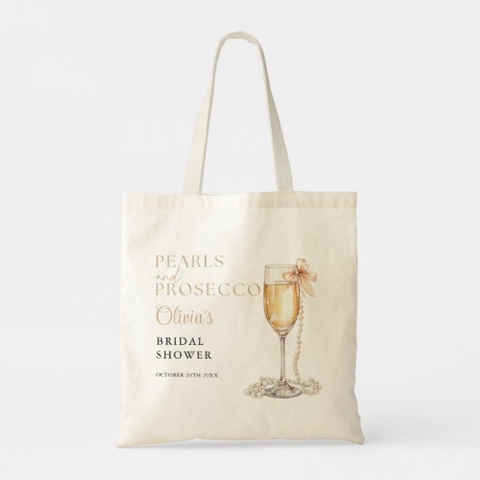 Tote Bag Perles Et Fête des mariées Élégante De Prosecco (Dos)