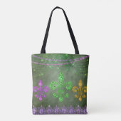 Tote Bag Perles Mardi Gras Et Fleur de Lis Diamant (Dos)