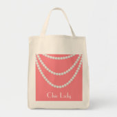 Tote Bag perles roses mariage (Devant)