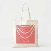 Tote Bag perles roses mariage (Devant)