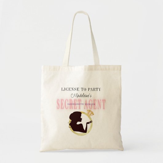 Tote Bag Permis d'agent secret Fête d'enterrement de vie de (Devant)