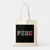 Tote Bag Pérou Est. 1821 La Fierté des Motifs péruviens Vin (Dos)