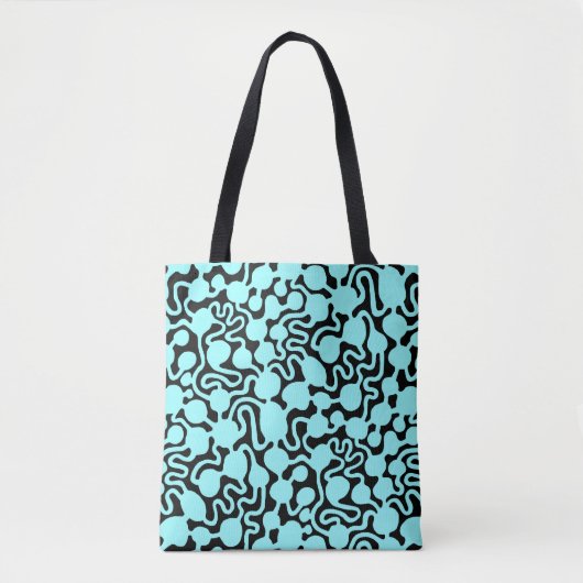 Tote Bag Perpetpetual Ant Farm v2 - Bleu glacé sur noir (Devant)