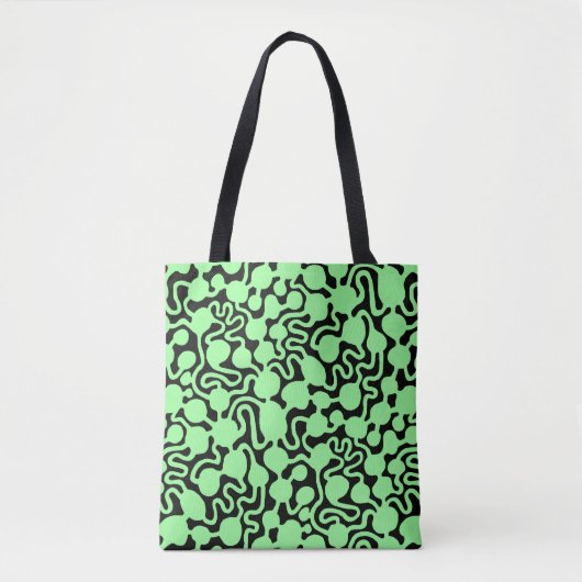 Tote Bag Perpetual Ant Farm v2 - Mint Green sur Black (Devant)