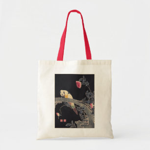 Tote Bag Perroquet sur la branche, Flower Rose Bush, Jakuch