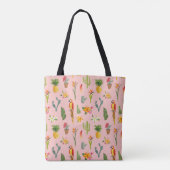 Tote Bag Perroquet tropical, Motif Vintage Cactus. (Dos)