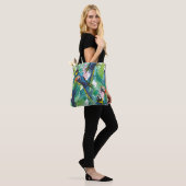 Tote Bag perroquets colorés et fleurs exotiques (Sur le modèle)