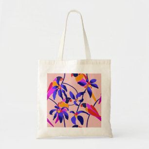 Tote Bag Perroquets Vintages roses : Illustration Exotique 