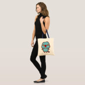 Tote Bag Perruche à collier femelle bleue (Devant (modèle))