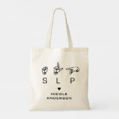 Tote Bag Personalisé SLP orthophoniste Langue Pathologiste (Dos)