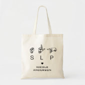 Tote Bag Personalisé SLP orthophoniste Langue Pathologiste (Devant)