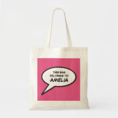 Tote Bag Personalised Pop Art Comic Book Speech Bubble (Devant)