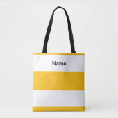 Tote Bag Personalize Classic Lemon Yellow +  White Stripes (Devant)