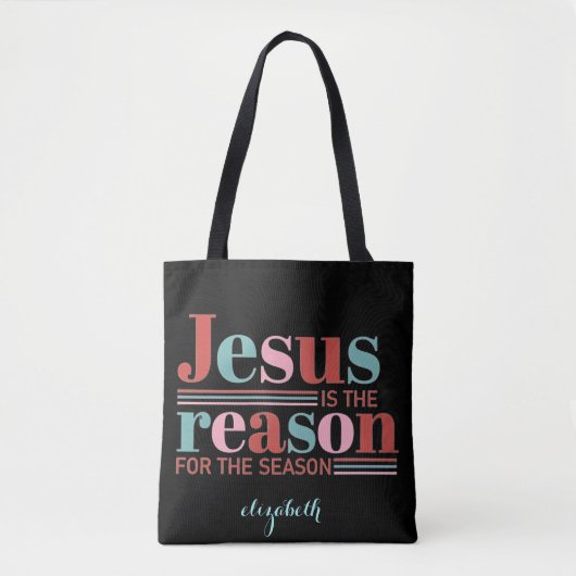 Tote Bag Personalized Abstract Blue & Teal Lines White Dots (Devant)