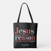 Tote Bag Personalized Abstract Blue & Teal Lines White Dots (Dos)