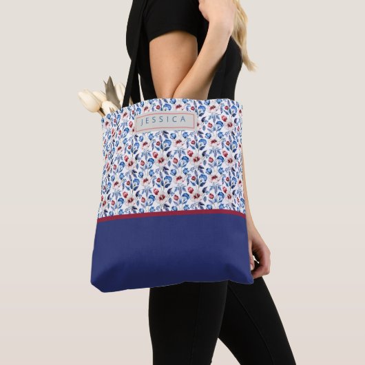 Tote Bag Personalized Aesthetic Patriotic Wildflowers (De près)
