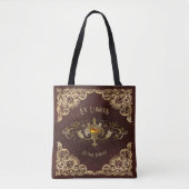 Tote Bag Personalized Antique Ex Libris Bookplate Polyester (Devant)