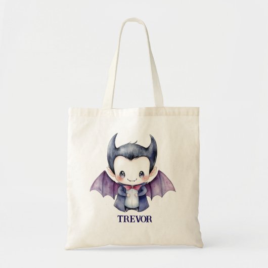 Tote Bag Personalized Baby Vampire Trick or Treat Bag (Devant)