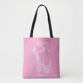 Tote Bag Personalized Ballet Shoe Typography  (Devant)