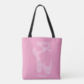 Tote Bag Personalized Ballet Shoe Typography  (Dos)