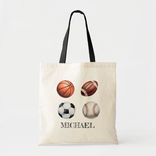 Tote Bag Personalized Basketball Baseball Football Soccer   (Devant)