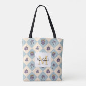 Tote Bag Personalized Bookish Girl Academy Wizard Blue (Dos)