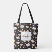 Tote Bag Personalized Bookish Girl Cute Magic Name Dark (Dos)