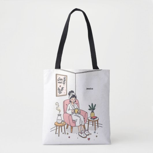 Tote Bag Personalized Cozy Daughter Gift Cute Self Care (Devant)