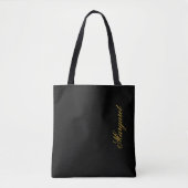 Tote Bag Personalized Custom Name Designer Black (Devant)
