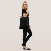 Tote Bag Personalized Custom Name Designer Black (Sur le modèle)