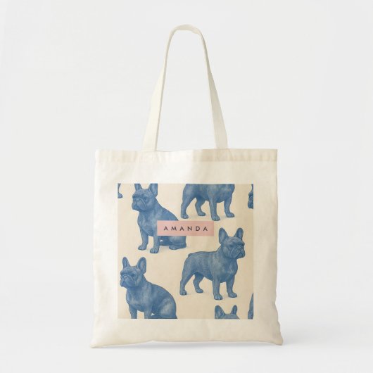Tote Bag Personalized Cute French Bulldog (Devant)