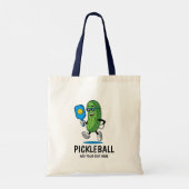 Tote Bag Personalized Cute Pickle Playing Pickleball Funny (Dos)
