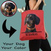Tote Bag Personalized Dachshund Tote–Custom Pet Portrait