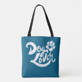 Tote Bag Personalized Dog Lover Hand-Lettered Ocean Blue (Dos)