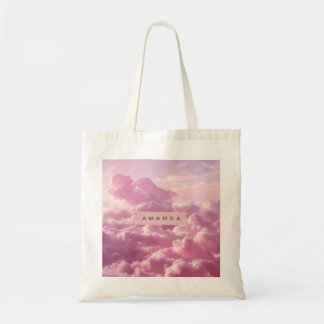 Tote Bag Personalized Dreamy Pastel Pink Cloud 