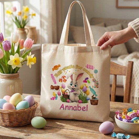 Tote Bag Personalized Easter Bunny Candy