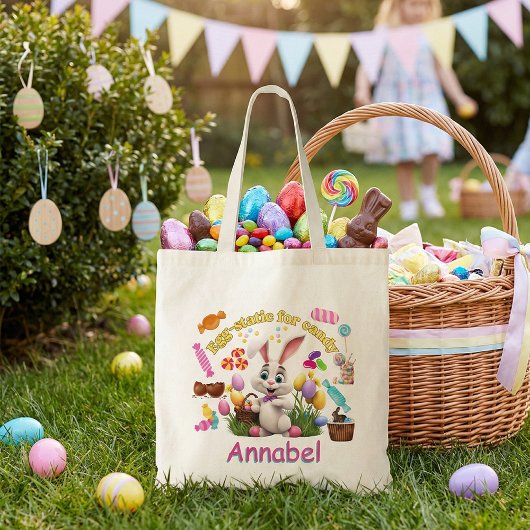 Tote Bag Personalized Easter Bunny Candy
